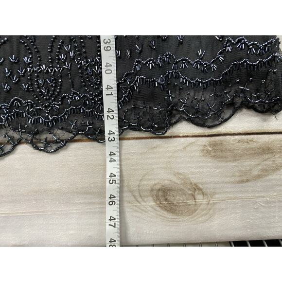 Vtg Phool Dress XL Little Black Beaded Overlay Lined Party 50's Retro Look NEW! - Picture 5 of 12